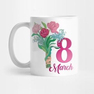 International women's day, 8th March, bouquet with tulips Mug